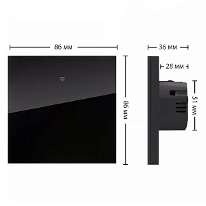 Умный выключатель с Алисой одноклавишный Wi-Fi 10A Орбита OT-HOS12 Черный